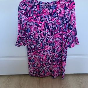 Lilly Pulitzer girls dress Sophie style with ruffle like new. Size XL 14-16